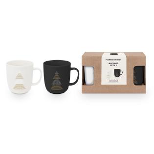 Skodelica novoletna božična darilni set porcelan 0,4L PPD CHRISTMAS BLACK & WHITE JELKA 2/1 362502507