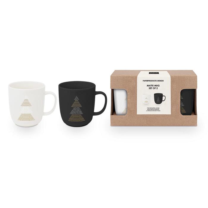 Skodelica novoletna božična darilni set porcelan 0,4L PPD CHRISTMAS BLACK & WHITE JELKA 2/1 362502507