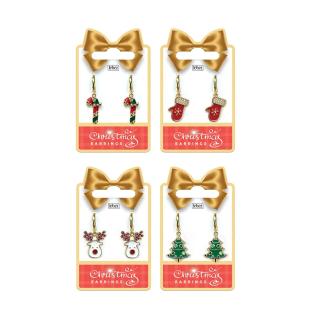Uhani novoletni božični pozlačeni LEBEZ CHRISTMAS EARRINGS 82134