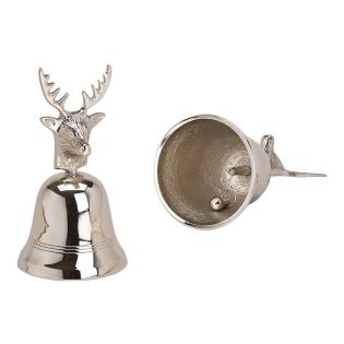 Zvonček novoletni aluminij srebrn 12 cm FI 6,5 cm 10029067