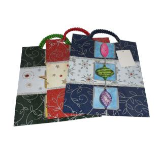 Novoletna darilna vrečka s perla ročajem 26x12,7x32,5 cm NIJI 4281  