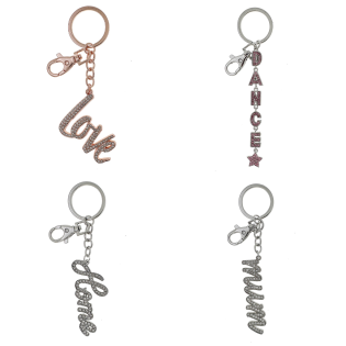 Obesek za ključe kovinski TAKK BLING GIRL LOVE DANCE HOME MUM MIX 711920