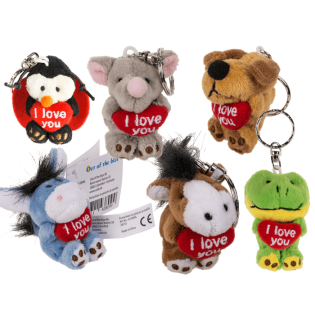 Obesek za ključe živali z rdečim srcem 6 cm I LOVE YOU 63/0096