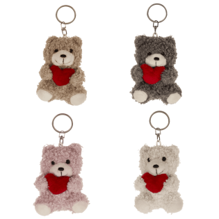 Obesek za ključe pli&scaron; medvedek s srčkom 8 cm PLUSH BEAR WITH HEART 61/6971