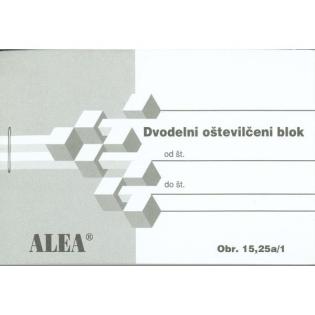 Obrazec 15,25 A/1-4 dvodelni o&scaron;tevilčeni blok 10,5x7,4 cm