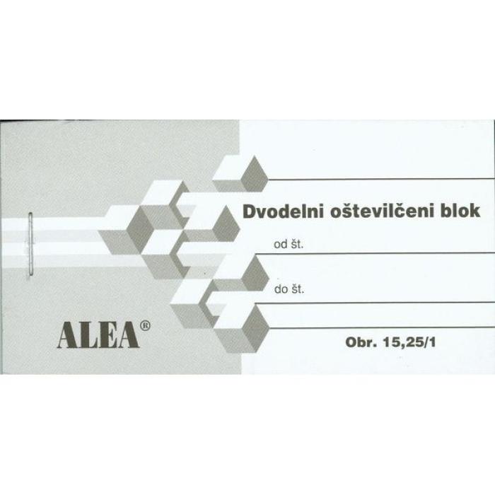 Obrazec 15.25 DVODELNI O&Scaron;TEVILČENI BLOK 99 X 52 mm
