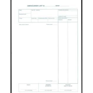 OBR.3,82 3.82A Knjiga obračunskih izmer obračunski list