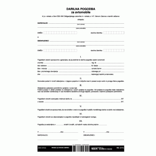 OBR.5,71 A DARILNA POGODBA ZA AVTOMOBILE