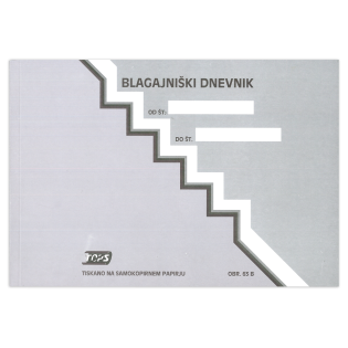 OBR.63B blagajni&scaron;ki dnevnik ležeč kopirni A5 TOPS