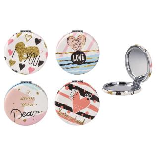 Ogledalo kozmetično okroglo srčki COSMETIC MIRROR MIX 707005
