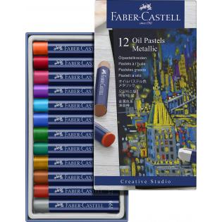 Pasteli oljni slikarski FABER CASTELL OIL PASTELS METALLIC CREATIVE STUDIO set 12/1 270524A