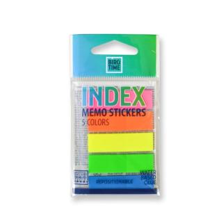 Označevalci strani 5x 50 listov 20x50 mm BIRO TIME INDEX MEMO STICKERS NEON POST IT 490720 