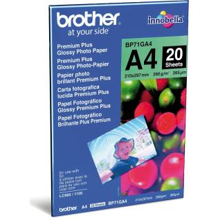 Papir A4 260 g foto glossy BROTHER INKJET set 20/1 BRBP71GA4
