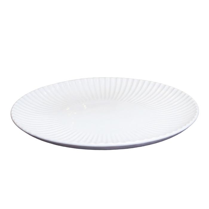 Pladenj krožnik okrasni lesen bel 40 cm GOLDBACH 639982
