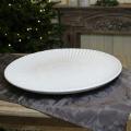 Pladenj krožnik okrasni lesen bel 40 cm GOLDBACH 639982