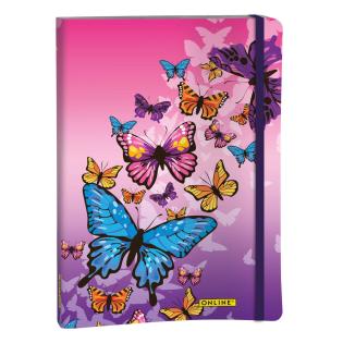 Rokovnik na pike A5 72 listov 120 g ONLINE BUTTERFLY METULJ 02286