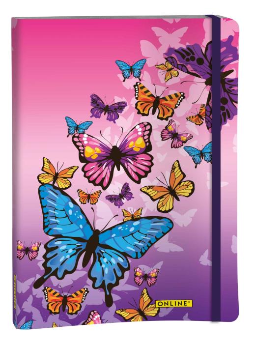 Rokovnik na pike A5 72 listov 120 g ONLINE BUTTERFLY METULJ 02286