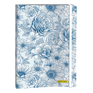 Rokovnik na pike A5 72 listov 120 g ONLINE BLUE FLOWERS