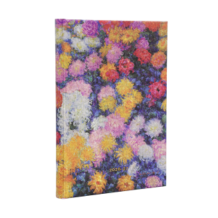 Planer 18 mesečni 2026/2027 trde platnice horizontalna postavitev 12,5x18 cm PAPERBLANKS MONET'S CHRYSANTHEMUS DE1879-8