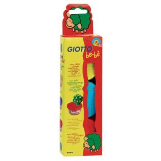 PLASTELIN "GIOTTO BE-BE", 3 kosi po 100g v lončkih (rumena, modra, rdeča)