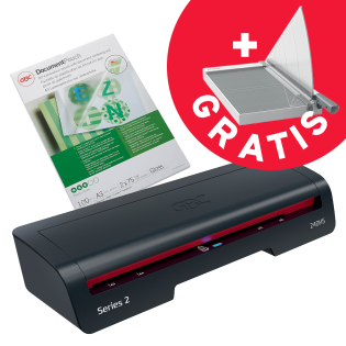 Plastifikator laminator za A3 GBC SERIES 2 240HS + žepki za plastificiranje in gratis giljotina za A3 LEITZ