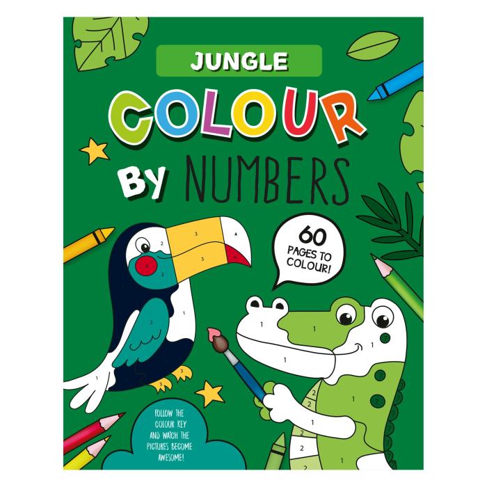 Pobarvanka po &scaron;tevilkah 60 strani A4 COLOUR BY NUMBERS DŽUNGLA 28983-JUNCC