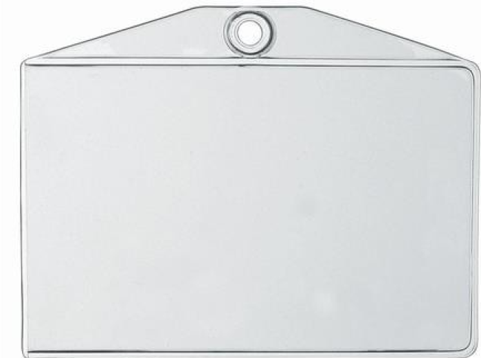 Priponka za ime PVC 10x7,5 cm brez ščipalke z okroglo luknjo