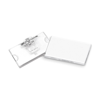 Priponka za ime pleksi 6,5x3 cm s sponko in listkom LEBEZ 31-080-B