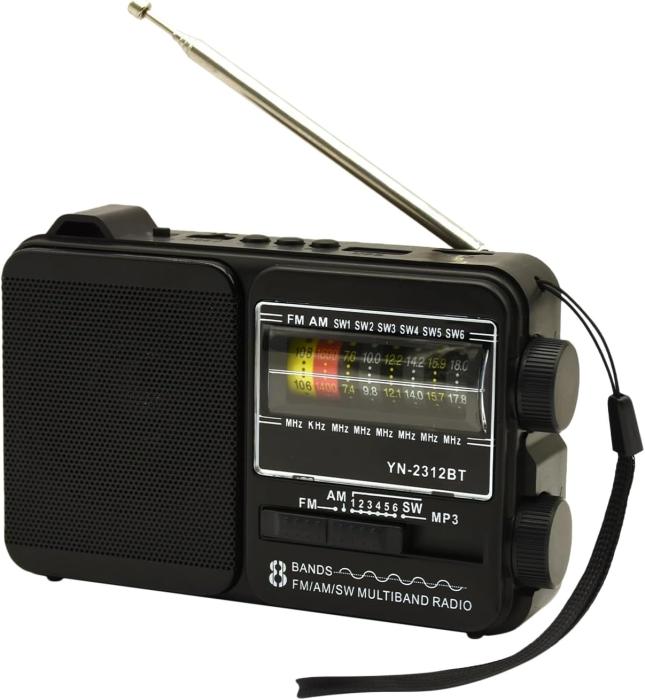 Radio vintage črn z vgrajeno svetilko BESTEK BK91652