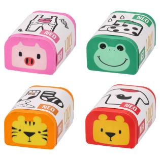 Radirka živali lev žaba pujs tiger NEO SAZIO LOLY ERASER 104419