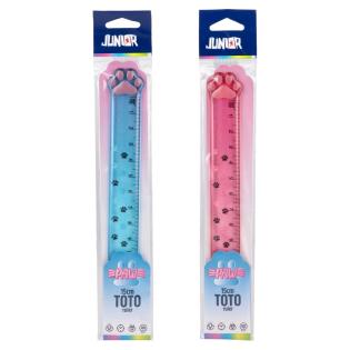 Ravnilo 15 cm tačka JUNIOR TOTO ANIMAL PAW PASTEL 131452