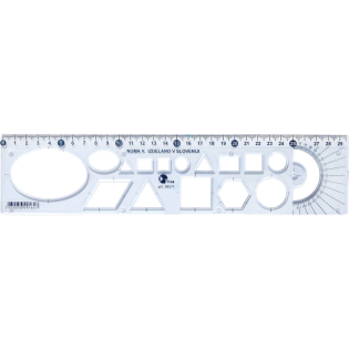 Ravnilo 30 cm &scaron;ablona NOMA 5 VELIKO FLEX
