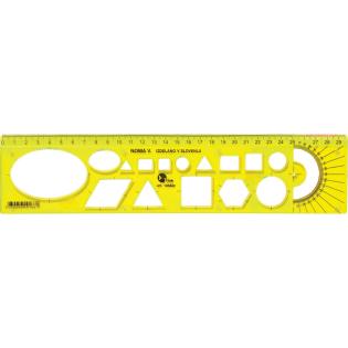 Ravnilo 30 cm &scaron;ablona NOMA 5 VELIKO FLEX