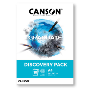 Risalni blok skicirka A4 za me&scaron;ano tehniko 10 listni 120-250 g CANSON GRADUATE DISCOVERY PACK C31250H000