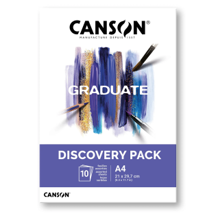 Risalni blok skicirka A4 za me&scaron;ano tehniko 10 listni 200-240 g CANSON GRADUATE DISCOVERY PACK C31250H002