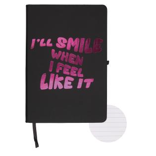 Rokovnik A5 črtni 96 listni CRESCO I WILL SMILE WHEN I FEEL LIKE IT 110032