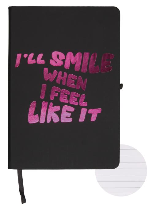 Rokovnik A5 črtni 96 listni CRESCO I WILL SMILE WHEN I FEEL LIKE IT 110032