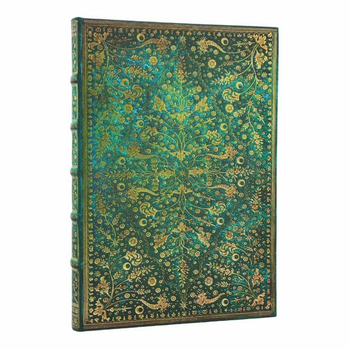 Rokovnik trde platnice brezčrtni skicirka 20,5x30 cm PAPERBLANKS EMERALD FLOWER NATURE'S GRACE PB1312-0