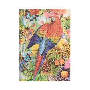 Rokovnik trde platnice črtni 13x18 cm PAPERBLANKS TROPICAL GARDEN NATURE MONTAGES ARA PB9306-0