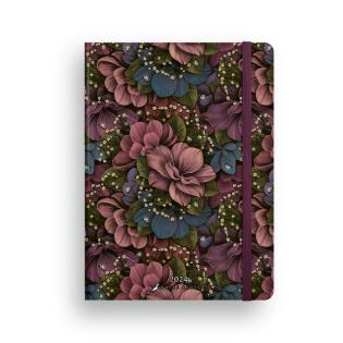 Rokovnik na pike A5 BLOCCO MIDNIGHT FLOWERS 20586