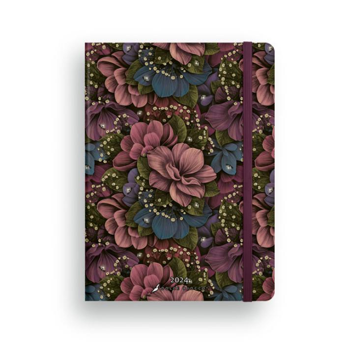 Rokovnik na pike A5 BLOCCO MIDNIGHT FLOWERS 20586