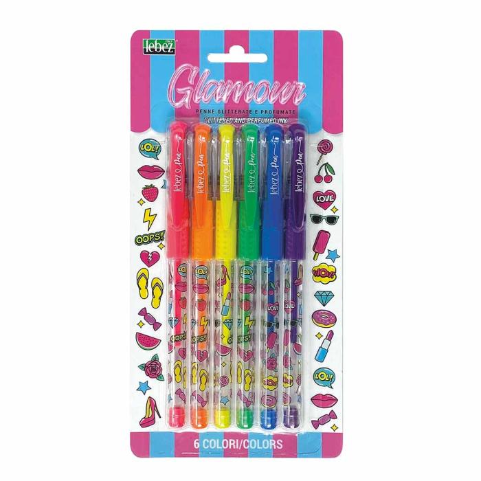 Roler z gel črnilom z ble&scaron;čicami di&scaron;eči LEBEZ set 6/1 5306