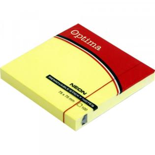 Samolepilni lističi v bloku 100 listov 7,5x7,5 cm OPTIMA STICKY NOTES