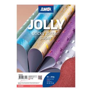 Barvni papir samolepilni z ble&scaron;čicami A4 100 g JOLLY GLITER