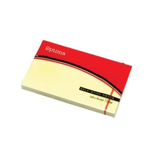 Samolepilni lističi v bloku 100 listni 12,5x7,6 cm rumeni OPTIMA SELF STICK NOTES