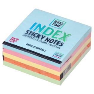 Samolepilni lističi v bloku 5 pastelnih barv 350 listov 7,6x7,6 cm BIRO TIME INDEX POST IT STICKY NOTES 490140