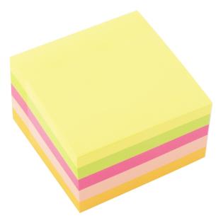 Samolepilni lističi v bloku kocki 7,5x7,5 cm 450 listni 5 neon barv LEVIA