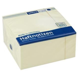 Samolepilni lističi v bloku 400 listov 7,5x7,5 cm pastelno rumeni OFFICE POIN STICKY NOTES