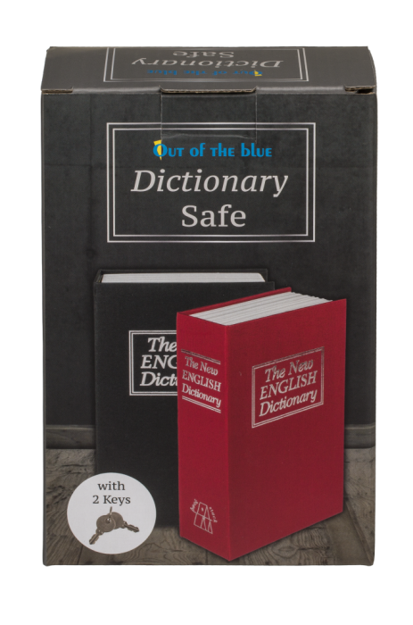 Sef hranilnik &scaron;parovček s ključem črn ali rdeč 19x11,5x5,4 cm KNJIGA ENGLISH DICTIONARY SAFE 79/5199
