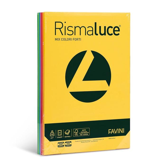 &Scaron;eleshamer papir A4 200 g 125 listov FAVINI RISMALUCE INTENZIV MIX